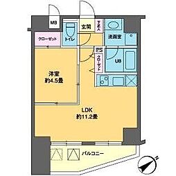 カスタリア北上野 1LDKの間取図画像