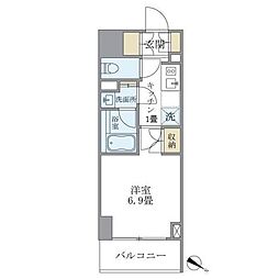 プランドール水天宮 1Kの間取図画像