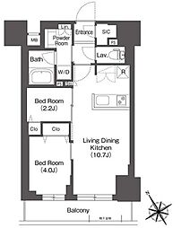 BluRock後楽園 2LDKの間取図画像