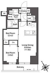 BluRock後楽園 2LDKの間取図画像