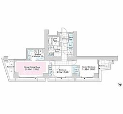 ラ・トゥール渋谷神南 2LDKの間取図画像