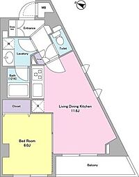 COMFORIA文京白山 1LDKの間取図画像