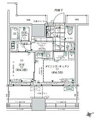 ローレルタワールネ浜松町 1DKの間取図画像