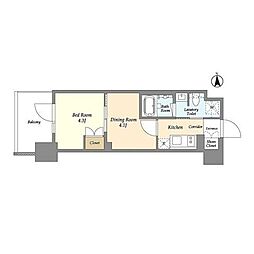 ジオエント上野稲荷町 2Kの間取図画像