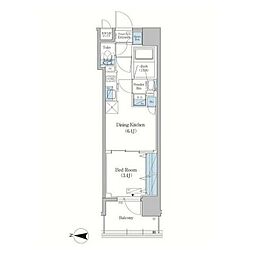 アーバネックス菊川IV 1DKの間取図画像
