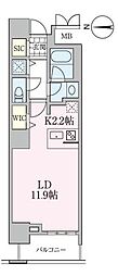 ロイヤルパークスタワー南千住 1Kの間取図画像
