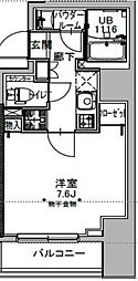 S-RESIDENCE八丁堀una 1Kの間取図画像