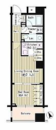 コクヨーレ日本橋 1LDKの間取図画像