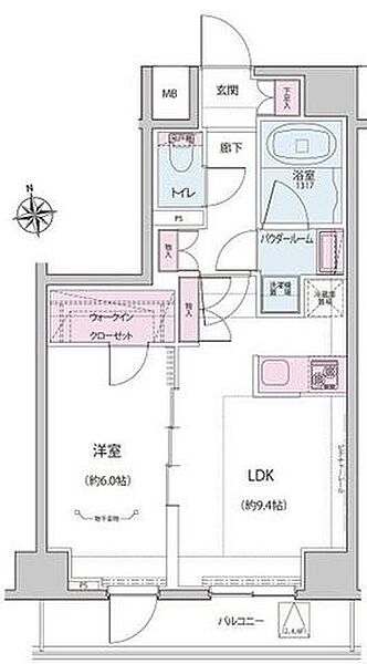 東京都新宿区西五軒町(賃貸マンション1LDK・5階・40.06㎡)の写真 その2