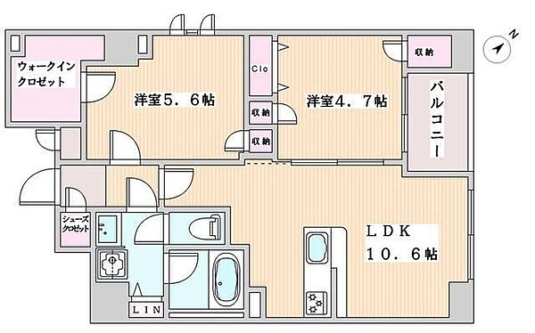 東京都文京区春日２丁目(賃貸マンション2LDK・9階・51.45㎡)の写真 その2