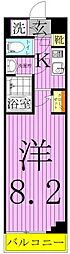 MAXIV北千住 1Kの間取図画像