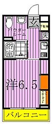 リブリサンフラワー 1Kの間取図画像