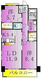 メイト扇 2LDKの間取図画像