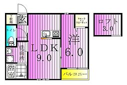 シーズンテラス舎人公園A 1LDKの間取図画像