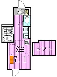 リブリ・モコプル ワンルームの間取図画像