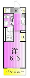 ラドゥセールお花茶屋2 1Kの間取図画像