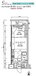 足立区東和2丁目マンション 1LDKの間取図画像