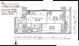足立区東和2丁目マンション 2DKの間取図画像