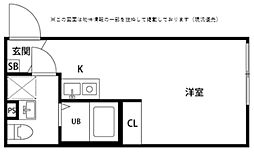 GOOD CRAFT KANAMACHI ワンルームの間取図画像
