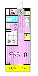 ライジングプレイス綾瀬 1Kの間取図画像