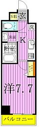 AXAS西新井 1Kの間取図画像