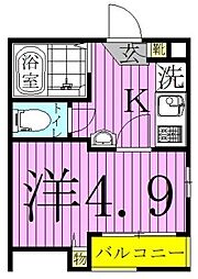 グランクオール西綾瀬2丁目 1Kの間取図画像
