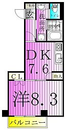 エクセレント 1DKの間取図画像