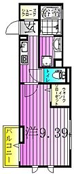 ルピナス8 1Kの間取図画像