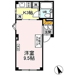 アローラ20 1Kの間取図画像