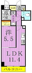 ウィステリアート 1LDKの間取図画像