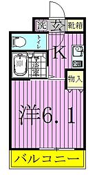 ハイポイント竹ノ塚 1Kの間取図画像