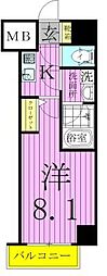 ベルグレードSKDUE 1Kの間取図画像