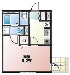 Grande Villa ROKUCHO 1Kの間取図画像