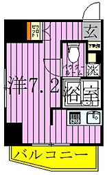 セジョリ北千住ノワール ワンルームの間取図画像