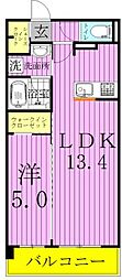 カリーチェ八潮 1LDKの間取図画像