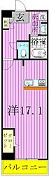ロイヤルパークス梅島 1Kの間取図画像