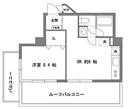 ラフォーレ江北 1DKの間取図画像
