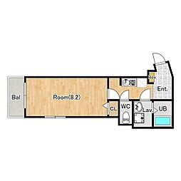 パシフィックレジデンス江北 1Kの間取図画像