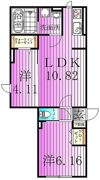 エクセリア竹ノ塚 101｜東京都足立区竹の塚２丁目(賃貸アパート2LDK・1階・47.14㎡)の写真 その2