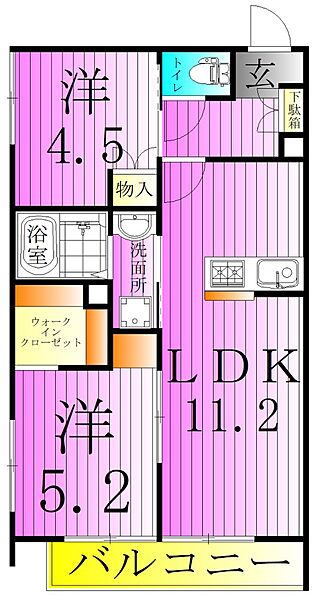 （仮称）足立区一ツ家1丁目計画 205｜東京都足立区一ツ家１丁目(賃貸アパート2LDK・2階・47.20㎡)の写真 その2