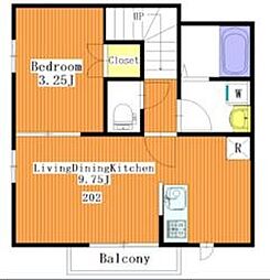 ファイネス梅田B 1LDKの間取図画像