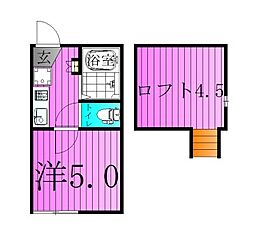 ジャスミンテラス五反野 1Kの間取図画像