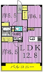 ロイヤルパークス新田 3LDKの間取図画像