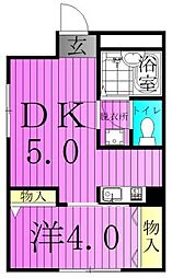 ワコーレ千住B棟 1DKの間取図画像