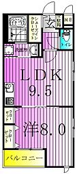 カンパネラ 1DKの間取図画像