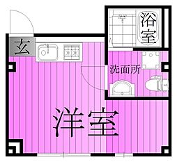 BEL FIORE SENJU ワンルームの間取図画像