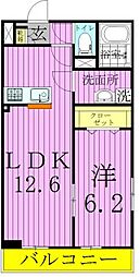 リブリプロスペール 1LDKの間取図画像