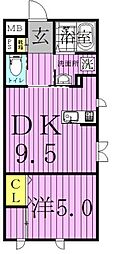 ラヴィエント綾瀬 1DKの間取図画像