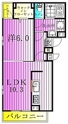 ソレアード西尾久 1LDKの間取図画像