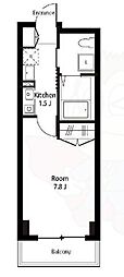 アンビックスつつじヶ丘A棟 1Kの間取図画像
